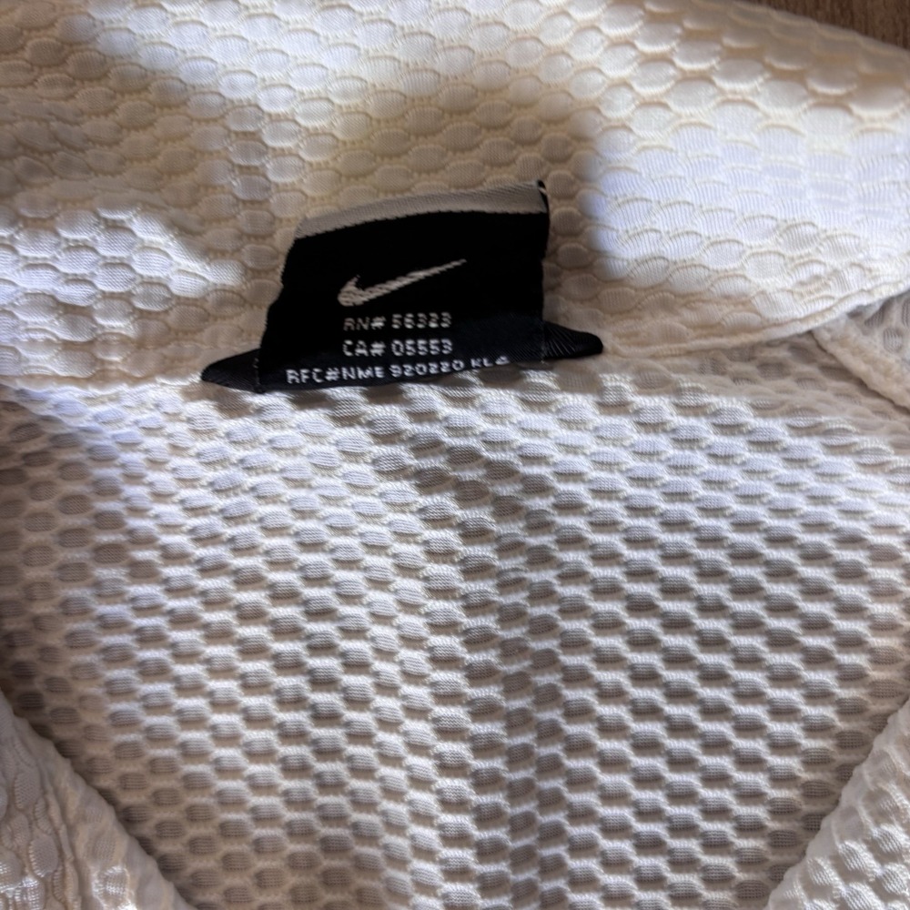Nike White Dri Fit Golf Shirt M Zip RN 56323 - Picture 6 of 8